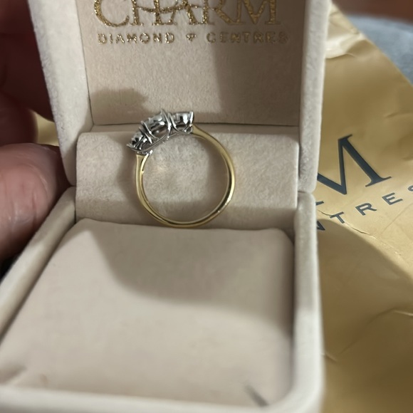 Charm- 3 Diamond Cluster Style Ring. Size 7.5 - Picture 2 of 4